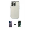 MARSİLYAN™- iPhone 13 Pro Max Kılıf Vadi Minimal - Şeffaf 360 Full Body Arka Koruyucu + Neon Fosforlu Kamera Lens - MI