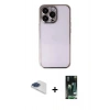 MARSİLYAN™- iPhone 13 Pro Max Kılıf Vadi Minimal - Şeffaf 360 Full Body Arka Koruyucu + Pers Alüminyum Kamera Lens - LT