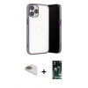 MARSİLYAN™- iPhone 13 Pro Max Kılıf Vadi Minimal - Şeffaf 360 Full Body Arka Koruyucu + Pers Alüminyum Kamera Lens - GD
