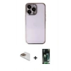 MARSİLYAN™- iPhone 13 Pro Max Kılıf Vadi Minimal - Şeffaf 360 Full Body Arka Koruyucu + Pers Alüminyum Kamera Lens - GD