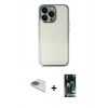 MARSİLYAN™- iPhone 13 Pro Max Kılıf Vadi Minimal - Şeffaf 360 Full Body Arka Koruyucu + Pers Alüminyum Kamera Lens - GD