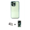MARSİLYAN™- iPhone 13 Pro Max Kılıf Vadi Minimal - Şeffaf 360 Full Body Arka Koruyucu + Rainbow Kamera Lens Koruma Cam - MR