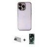 MARSİLYAN™- iPhone 13 Pro Max Kılıf Vadi Minimal - Şeffaf 360 Full Body Arka Koruyucu + Rainbow Kamera Lens Koruma Cam - MI