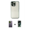 MARSİLYAN™- iPhone 13 Pro Max Kılıf Vadi Minimal - Şeffaf 360 Full Body Arka Koruyucu + Neon Fosforlu Kamera Lens - YL