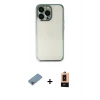 MARSİLYAN™- iPhone 13 Pro Max Kılıf Vadi Minimal - Şeffaf Maxco Cam Ekran Koruyucu + Gökkuşağı Shine Kamera Lens Koruma Cam