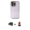 MARSİLYAN™- iPhone 13 Pro Max Kılıf Vadi Minimal - Şeffaf Maxco Cam Ekran Koruyucu + Raze Metal Kamera Lens - GD