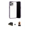 MARSİLYAN™- iPhone 13 Pro Max Kılıf Vadi Minimal - Şeffaf Maxco Cam Ekran Koruyucu + Raze Metal Kamera Lens - GD