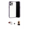 MARSİLYAN™- iPhone 13 Pro Max Kılıf Vadi Minimal - Şeffaf Maxco Cam Ekran Koruyucu + Pers Alüminyum Kamera Lens - KI