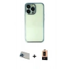 MARSİLYAN™- iPhone 13 Pro Max Kılıf Vadi Minimal - Şeffaf Maxco Cam Ekran Koruyucu + Rainbow Kamera Lens Koruma Cam - MI