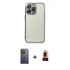 MARSİLYAN™- iPhone 13 Pro Max Kılıf Vadi Minimal - Şeffaf Maxco Cam Ekran Koruyucu + Neon Fosforlu Kamera Lens - YL