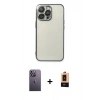 MARSİLYAN™- iPhone 13 Pro Max Kılıf Vadi Minimal - Şeffaf Maxco Cam Ekran Koruyucu + Neon Fosforlu Kamera Lens - BZ