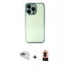 MARSİLYAN™- iPhone 13 Pro Max Kılıf Vadi Minimal - Şeffaf Maxco Cam Ekran Koruyucu + Pers Alüminyum Kamera Lens - GD