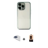 MARSİLYAN™- iPhone 13 Pro Max Kılıf Vadi Minimal - Şeffaf Maxco Cam Ekran Koruyucu + Pers Alüminyum Kamera Lens - LT