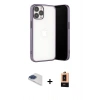 MARSİLYAN™- iPhone 13 Pro Max Kılıf Vadi Minimal - Şeffaf Maxco Cam Ekran Koruyucu + Pers Alüminyum Kamera Lens - LT