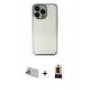MARSİLYAN™- iPhone 13 Pro Max Kılıf Vadi Minimal - Şeffaf Maxco Cam Ekran Koruyucu + Rainbow Kamera Lens Koruma Cam - BZ