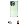 MARSİLYAN™- iPhone 13 Pro Max Kılıf Vadi Minimal - Şeffaf Maxco Cam Ekran Koruyucu + Rainbow Kamera Lens Koruma Cam - REGD