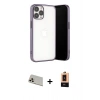 MARSİLYAN™- iPhone 13 Pro Max Kılıf Vadi Minimal - Şeffaf Maxco Cam Ekran Koruyucu + Rainbow Kamera Lens Koruma Cam - REGD