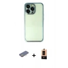 MARSİLYAN™- iPhone 13 Pro Max Kılıf Vadi Minimal - Şeffaf Maxco Cam Ekran Koruyucu + Renkli Kamera Lens Koruma Cam - SI