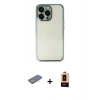 MARSİLYAN™- iPhone 13 Pro Max Kılıf Vadi Minimal - Şeffaf Maxco Cam Ekran Koruyucu + Renkli Kamera Lens Koruma Cam - SI