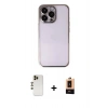 MARSİLYAN™- iPhone 13 Pro Max Kılıf Vadi Minimal - Şeffaf Maxco Cam Ekran Koruyucu + Shine Kamera Lens - GD