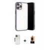 MARSİLYAN™- iPhone 13 Pro Max Kılıf Vadi Minimal - Şeffaf Maxco Cam Ekran Koruyucu + Shine Kamera Lens - GD