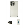 MARSİLYAN™- iPhone 13 Pro Max Kılıf Vadi Minimal - Şeffaf Pasifik Cam Ekran Koruyucu + Gold Raze Metal Kamera Lens