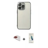 MARSİLYAN™- iPhone 13 Pro Max Kılıf Vadi Minimal - Şeffaf Pasifik Cam Ekran Koruyucu + Pers Alüminyum Kamera Lens - KI