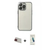 MARSİLYAN™- iPhone 13 Pro Max Kılıf Vadi Minimal - Şeffaf Pasifik Cam Ekran Koruyucu + Kırmızı Rainbow Kamera Lens Koruma Cam
