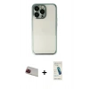 MARSİLYAN™- iPhone 13 Pro Max Kılıf Vadi Minimal - Şeffaf Pasifik Cam Ekran Koruyucu + Kırmızı Rainbow Kamera Lens Koruma Cam