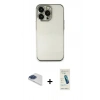 MARSİLYAN™- iPhone 13 Pro Max Kılıf Vadi Minimal - Şeffaf Pasifik Cam Ekran Koruyucu + Lacivert Pers Alüminyum Kamera Lens