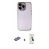 MARSİLYAN™- iPhone 13 Pro Max Kılıf Vadi Minimal - Şeffaf Pasifik Cam Ekran Koruyucu + Renkli Kamera Lens Koruma Cam - MI