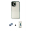 MARSİLYAN™- iPhone 13 Pro Max Kılıf Vadi Minimal - Şeffaf Pasifik Cam Ekran Koruyucu + Pembe Shine Kamera Lens Koruma Cam