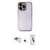 MARSİLYAN™- iPhone 13 Pro Max Kılıf Vadi Minimal - Şeffaf Pasifik Cam Ekran Koruyucu + Pers Alüminyum Kamera Lens - GI