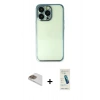 MARSİLYAN™- iPhone 13 Pro Max Kılıf Vadi Minimal - Şeffaf Pasifik Cam Ekran Koruyucu + Pers Alüminyum Kamera Lens - GD