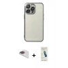 MARSİLYAN™- iPhone 13 Pro Max Kılıf Vadi Minimal - Şeffaf Pasifik Cam Ekran Koruyucu + Pers Alüminyum Kamera Lens - GI