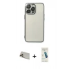 MARSİLYAN™- iPhone 13 Pro Max Kılıf Vadi Minimal - Şeffaf Pasifik Cam Ekran Koruyucu + Rainbow Kamera Lens Koruma Cam - REGD