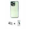 MARSİLYAN™- iPhone 13 Pro Max Kılıf Vadi Minimal - Şeffaf Pasifik Cam Ekran Koruyucu + Rainbow Kamera Lens Koruma Cam - REGD