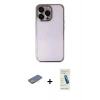 MARSİLYAN™- iPhone 13 Pro Max Kılıf Vadi Minimal - Şeffaf Pasifik Cam Ekran Koruyucu + Renkli Kamera Lens Koruma Cam - SI