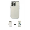 MARSİLYAN™- iPhone 13 Pro Max Kılıf Vadi Minimal - Şeffaf Pasifik Cam Ekran Koruyucu + Shine Kamera Lens - GD