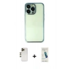 MARSİLYAN™- iPhone 13 Pro Max Kılıf Vadi Minimal - Şeffaf Pasifik Cam Ekran Koruyucu + Shine Kamera Lens - GD