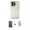 MARSİLYAN™- iPhone 13 Pro Max Kılıf Vadi Minimal - Şeffaf Pasifik Cam Ekran Koruyucu + Yeşil Neon Fosforlu Kamera Lens