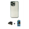 MARSİLYAN™- iPhone 13 Pro Max Kılıf Vadi Minimal - Siyah 18D Cam Ekran Koruyucu + Raze Metal Kamera Lens - GD