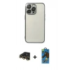 MARSİLYAN™- iPhone 13 Pro Max Kılıf Vadi Minimal - Siyah 18D Cam Ekran Koruyucu + Raze Metal Kamera Lens - GD