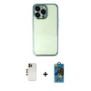 MARSİLYAN™- iPhone 13 Pro Max Kılıf Vadi Minimal - Siyah 18D Cam Ekran Koruyucu + Shine Kamera Lens - GD
