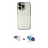 MARSİLYAN™- iPhone 13 Pro Max Kılıf Vadi Minimal - Siyah 3D Antistatik Cam Ekran Koruyucu + Pers Alüminyum Kamera Lens - LT