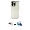 MARSİLYAN™- iPhone 13 Pro Max Kılıf Vadi Minimal - Siyah 3D Antistatik Cam Ekran Koruyucu + Pers Alüminyum Kamera Lens - KI