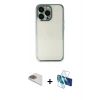 MARSİLYAN™- iPhone 13 Pro Max Kılıf Vadi Minimal - Siyah 3D Antistatik Cam Ekran Koruyucu + Pers Alüminyum Kamera Lens - GD
