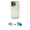 MARSİLYAN™- iPhone 13 Pro Max Kılıf Vadi Minimal - Siyah 3D Antistatik Cam Ekran Koruyucu + Rainbow Kamera Lens Koruma Cam - MI