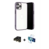 MARSİLYAN™- iPhone 13 Pro Max Kılıf Vadi Minimal - Siyah 3D Antistatik Cam Ekran Koruyucu + Raze Metal Kamera Lens - GD