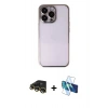 MARSİLYAN™- iPhone 13 Pro Max Kılıf Vadi Minimal - Siyah 3D Antistatik Cam Ekran Koruyucu + Raze Metal Kamera Lens - GD